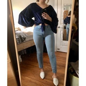 ✨sale!✨ Deep Blue Velvet Blouse by Lavender Field